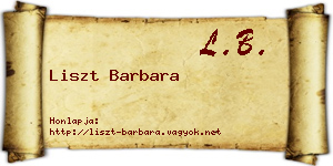 Liszt Barbara névjegykártya